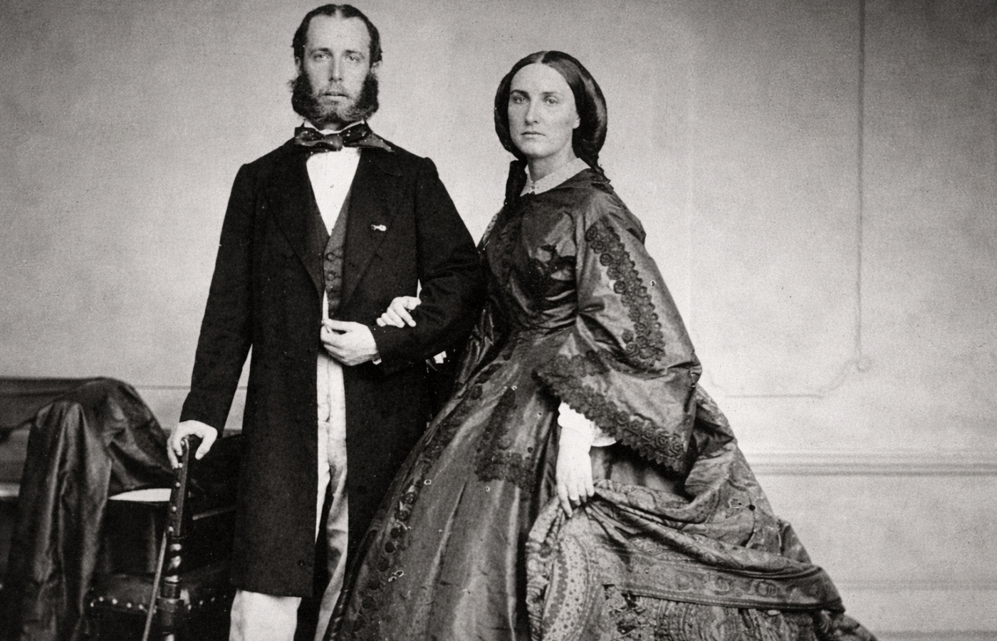 Fotografía histórica de Maximiliano de Austria y Carlota de Bélgica, emperador y emperatriz del Segundo Imperio Mexicano.