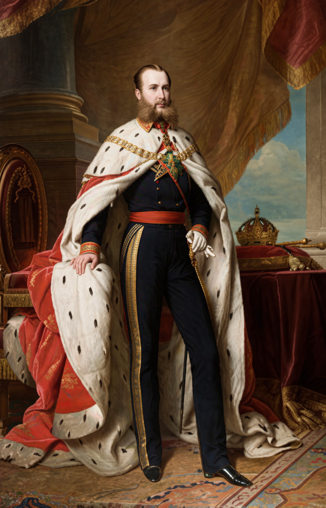 Retrato oficial de Maximiliano de Austria, emperador del Segundo Imperio Mexicano.