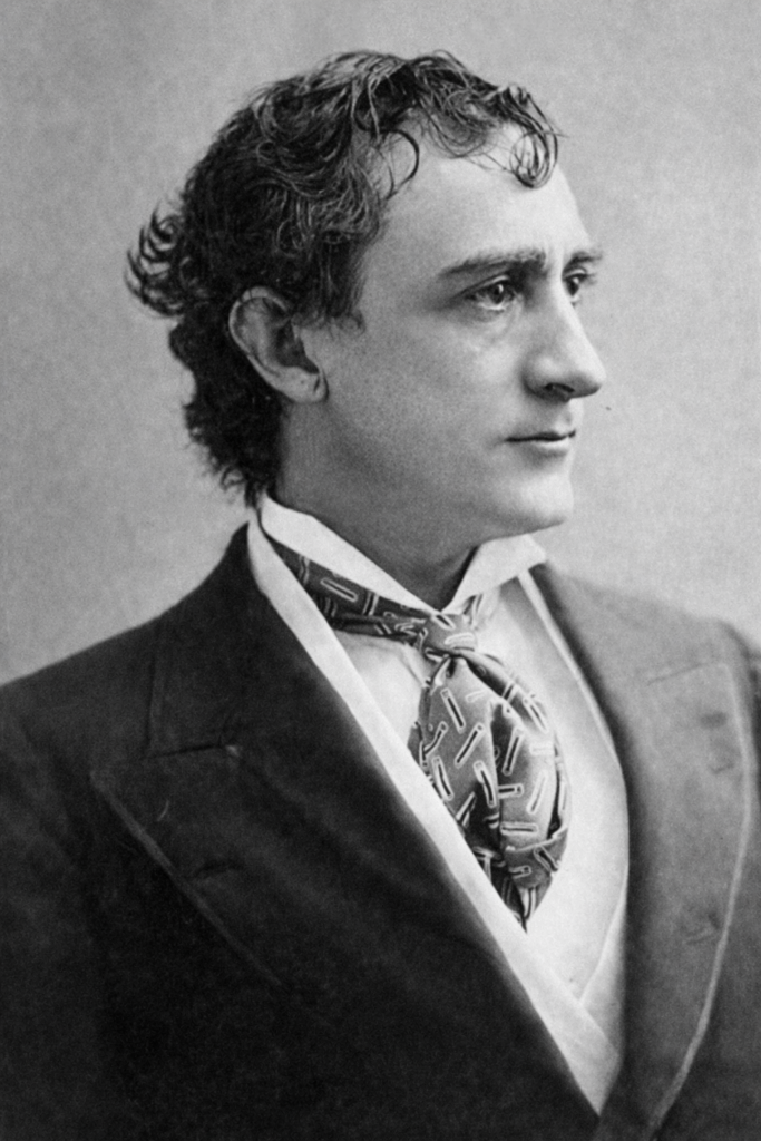 Retrato de Edwin Booth en caracterización teatral, uno de los actores más célebres del teatro estadounidense del siglo XIX.