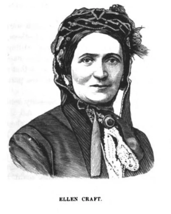 Retrato en grabado de Ellen Craft, quien escapó de la esclavitud en 1848