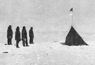 La expedición de Roald Amundsen en el Polo Sur en diciembre de 1911