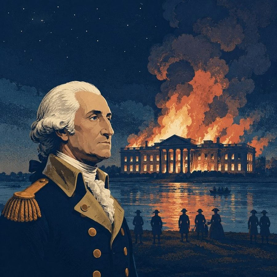 Las fuerzas británicas incendian Washington